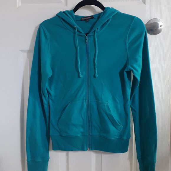 Light Zip Up Hoodie Bright Peacock Blue - Picture 2 of 6